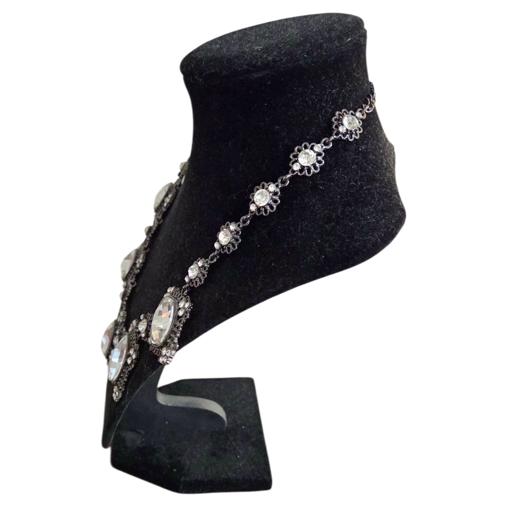 Tasha Gunmetal Crystal Statement Necklace - Picture 2 of 5